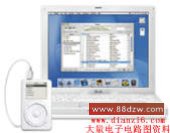 一台Mac膝上型电脑和一部ipod