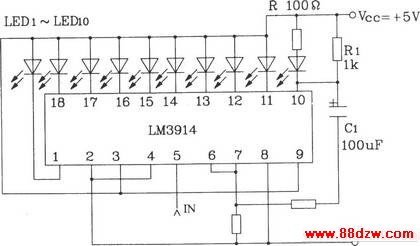LM3914ϵе/ͼLEDʾɵ·ɵĴⱨLE