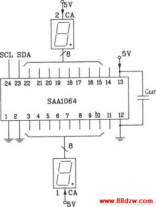 SAA1064I2CLEDʾɵ·̬ӿڵ·